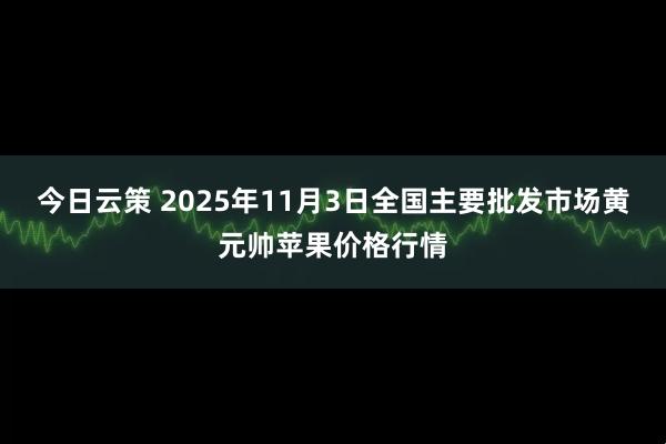 今日云策 2025年11月3日全国主要批发市场黄元帅苹果价格行情
